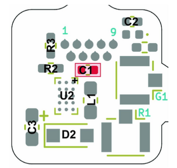 PCB layout components view